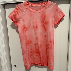 Lululemon Swiftly Tech Short Sleeve Tie Die Pink Size 10 EUC Hip Length